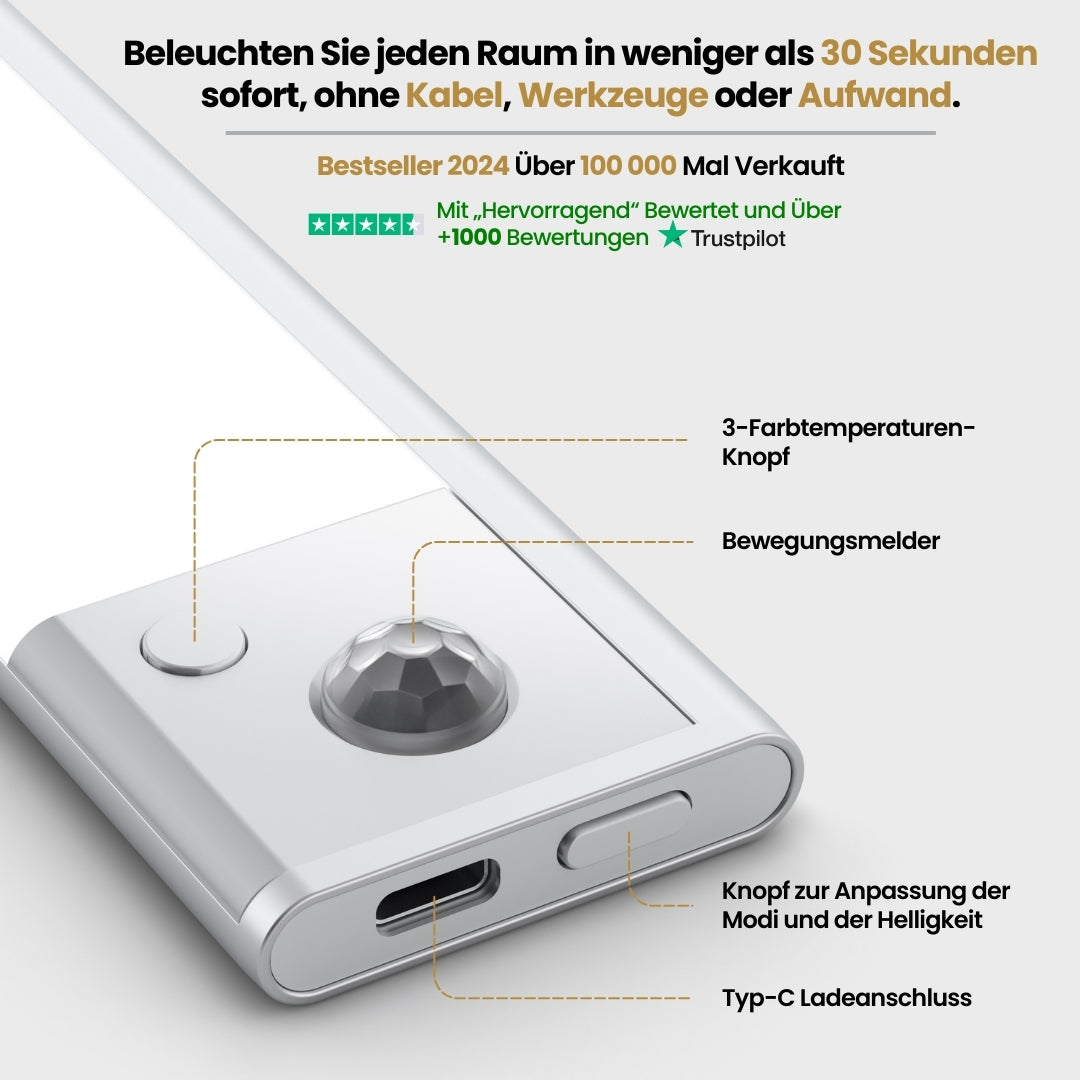 Bewegung 3.0™ | Kabellose LED-Leiste mit Bewegungssensor